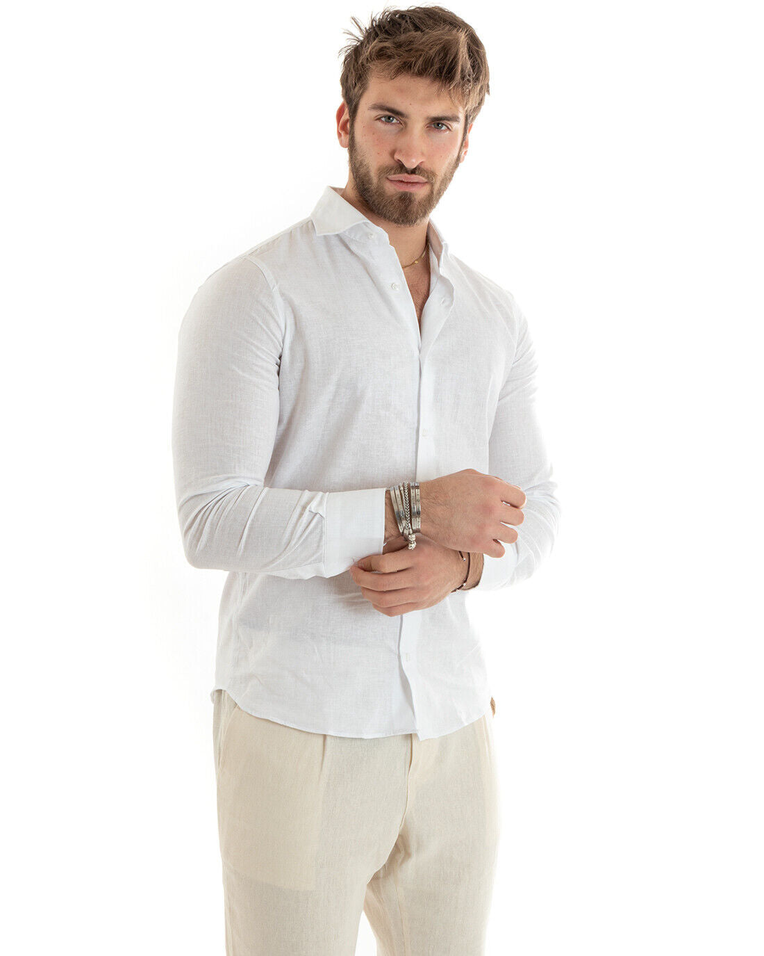 León | Camisa de Lino Blanca