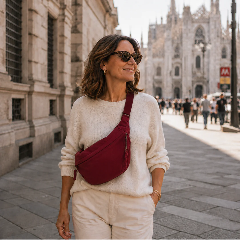 Rosa | Bolso de hombro burdeos