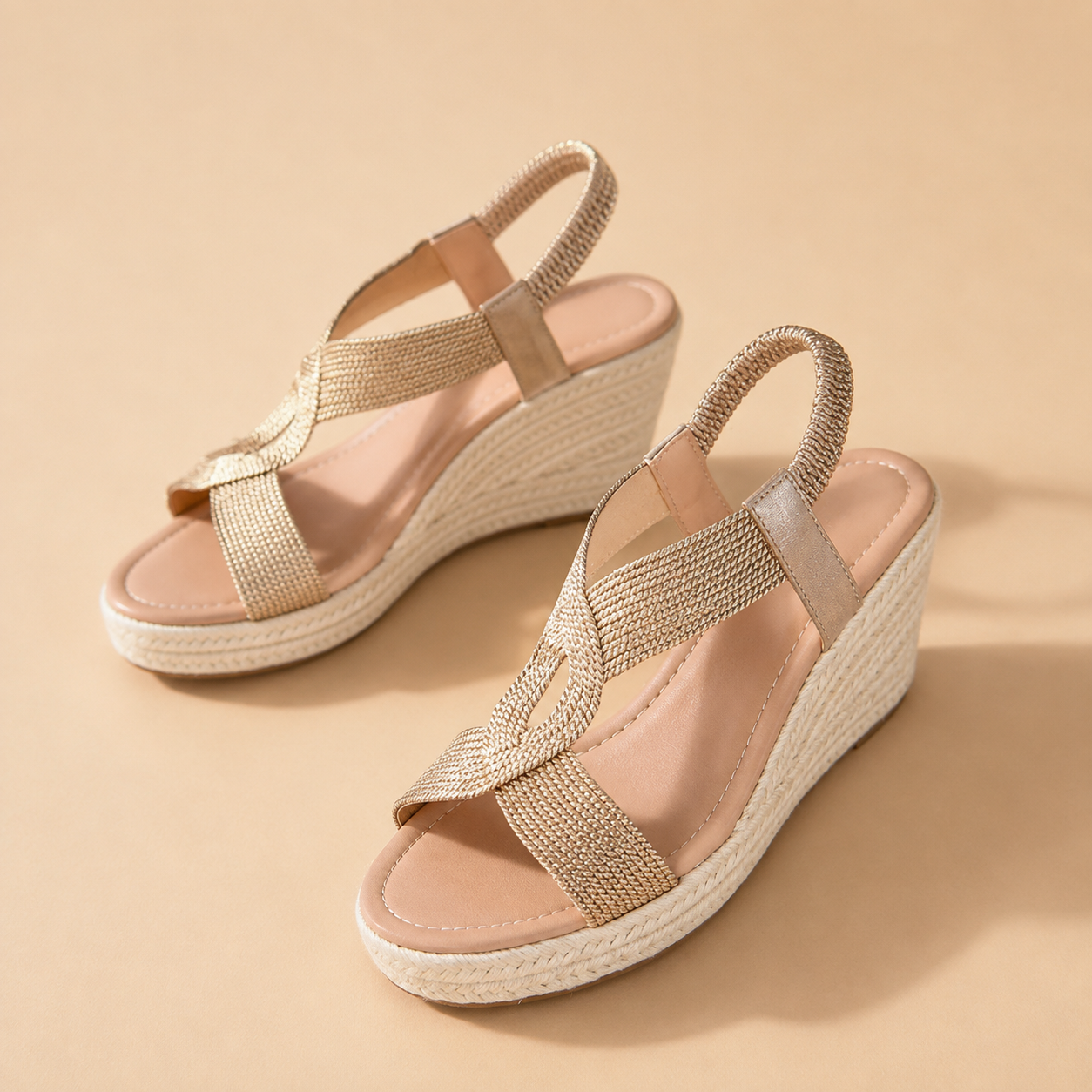 Aroa - sandalias de cuña con trenzado artesanal