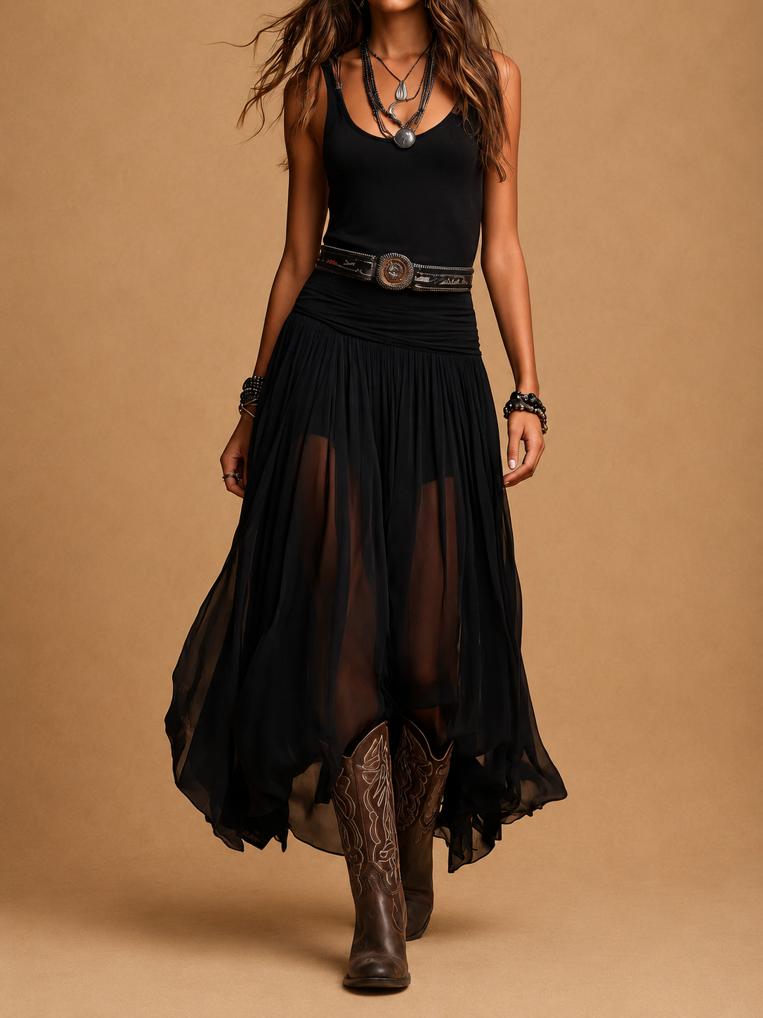 Adriana | vestido largo de tul con silueta elegante