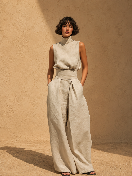 Claudia | Conjunto de Lino Sofisticado