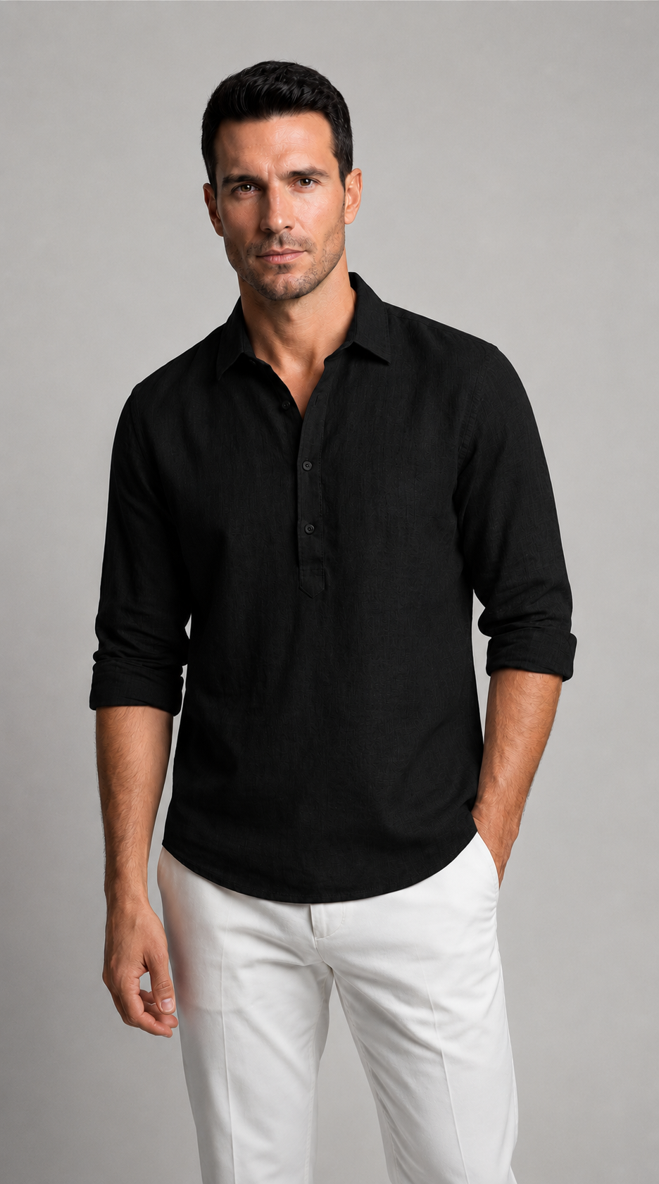 Álvaro - Camisa clásica de algodón