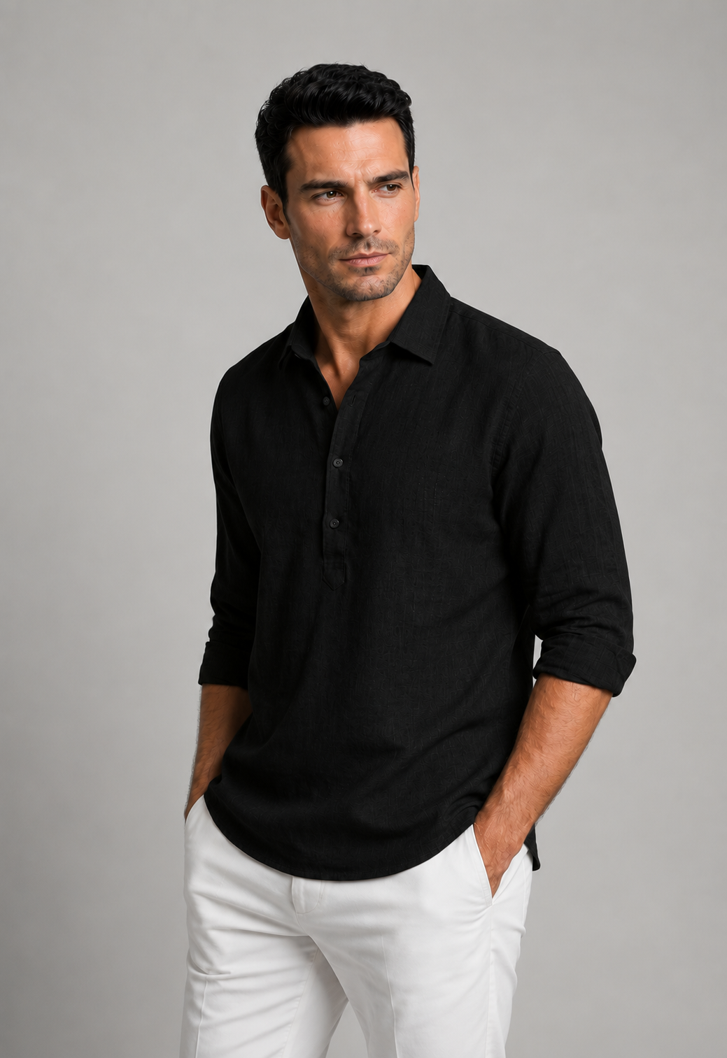 Álvaro - Camisa clásica de algodón