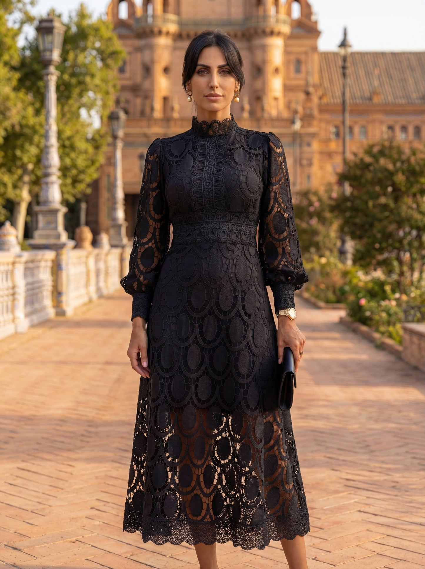Camila | Vestido Midi de Encaje Exclusivo