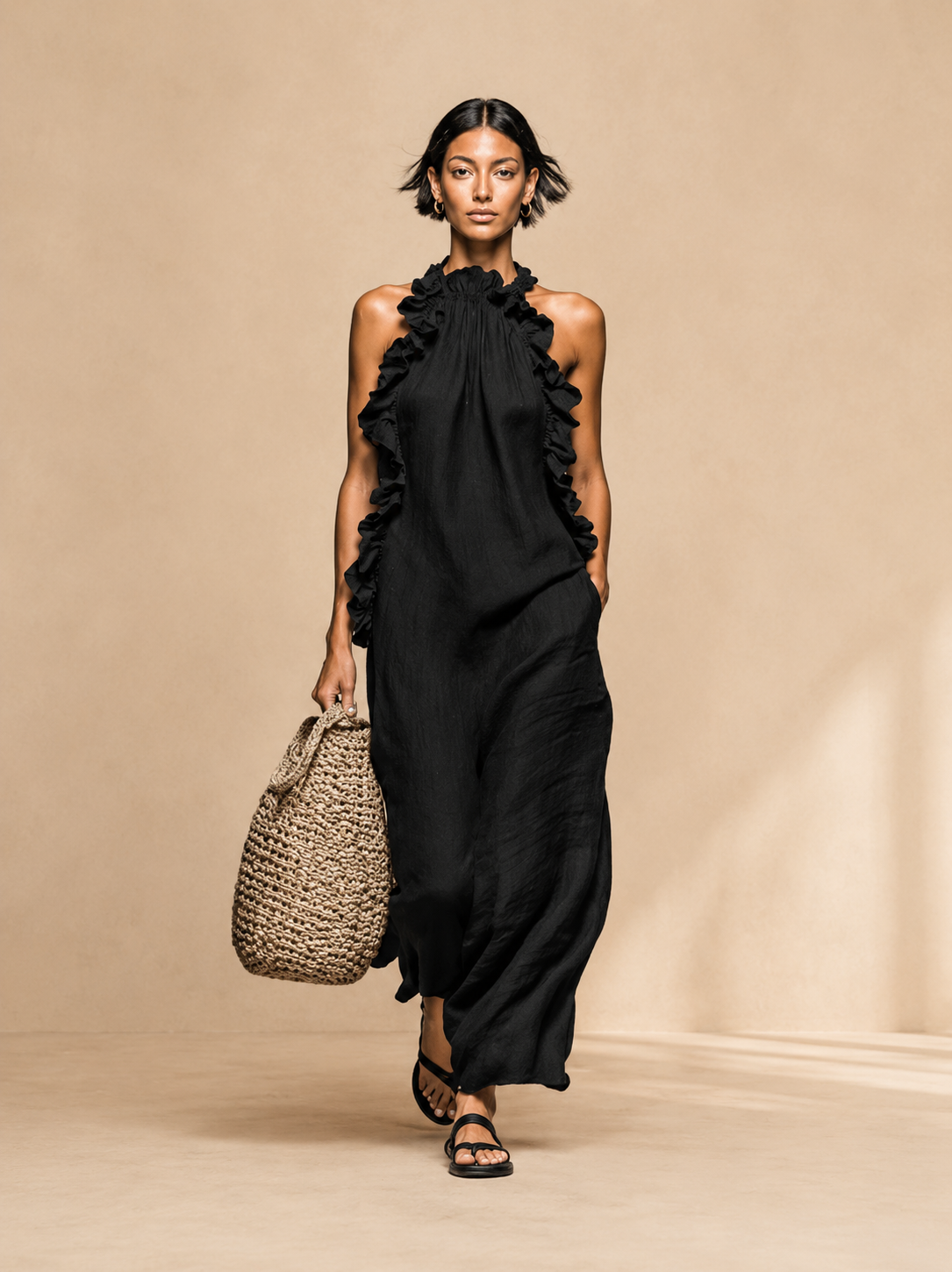 Aroa | Vestido largo con bolsillos
